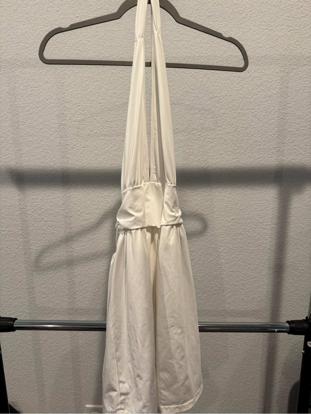 SHEIN Cream Halter Dress with built in shorts
